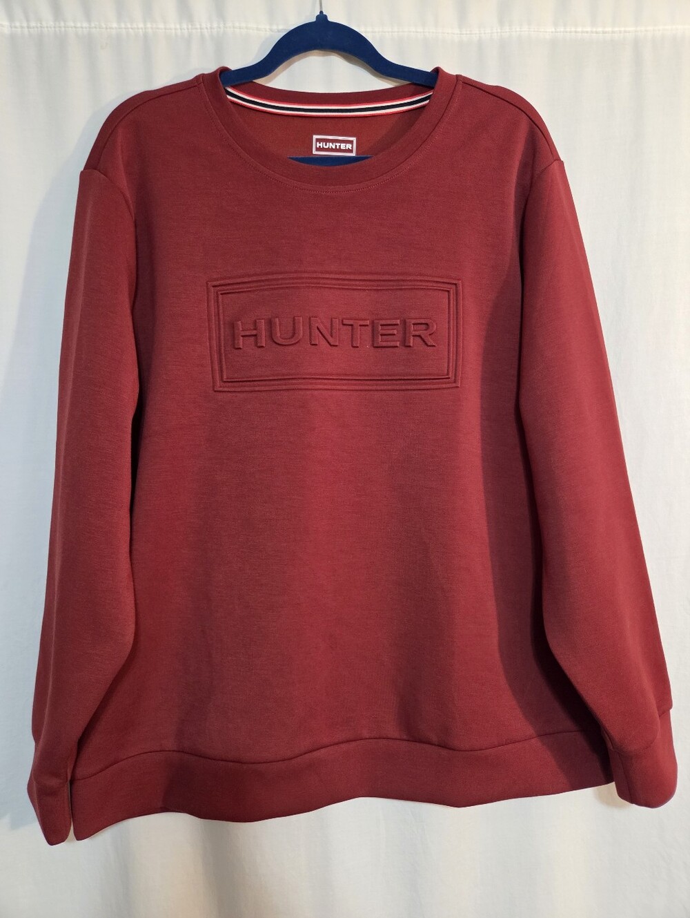 Hunter XXL Burnt Burgundy Embossed Logo Crewneck Sweatshirt Unisex